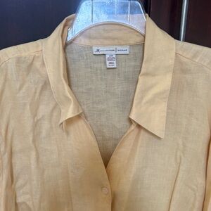 JM Collection Light Tan Linen Top